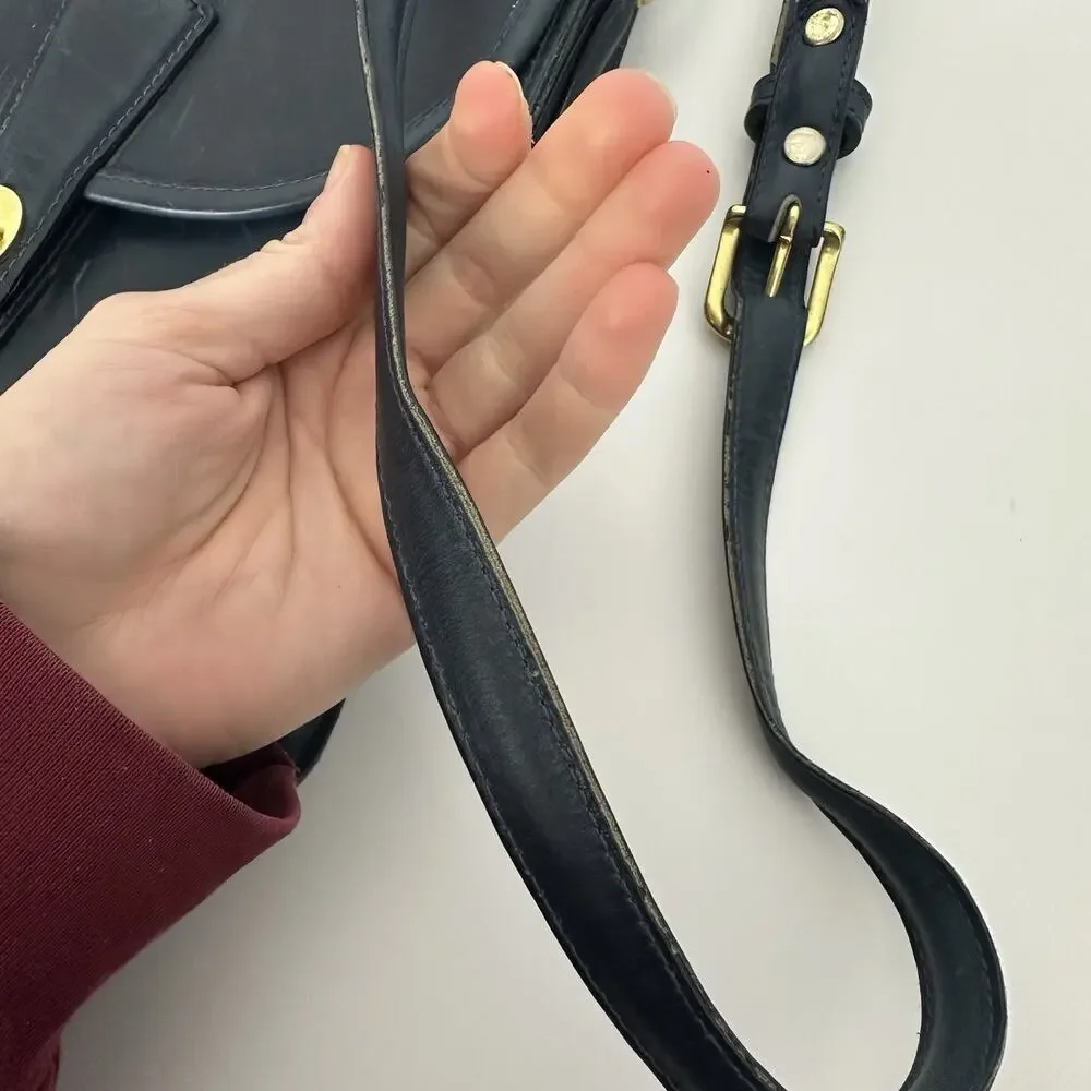 Coronado Leather Blue Leather Flap Messenger Crossbody Bag - Picture 11 of 11